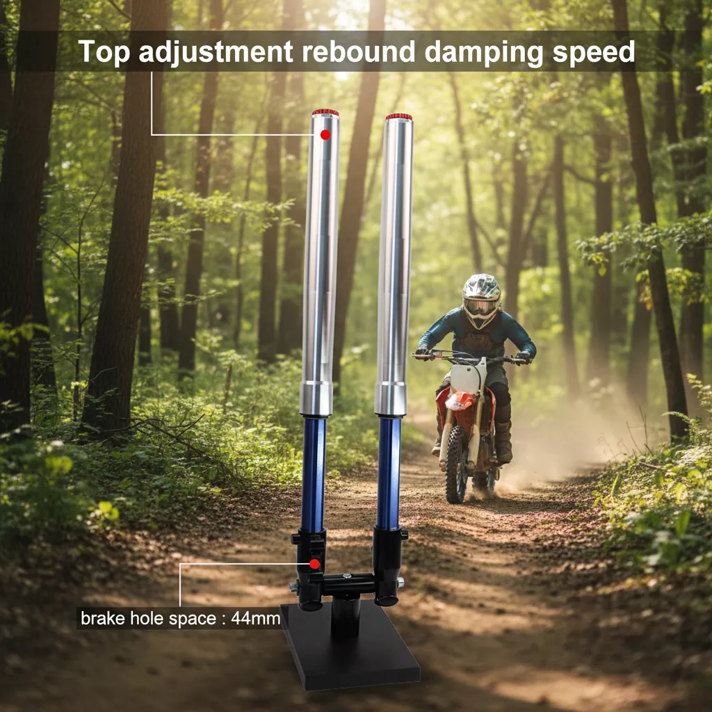 Amortecedor ajustável para motocicleta com rebote de garfo invertido de 44 mm
